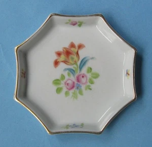 HEREND China BOUQUET DE TULIPE PRINTEMPS Spring Vintage Porcelain OCTAGON TRAY - Picture 1 of 3