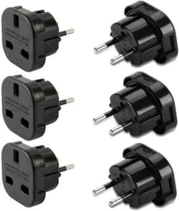 3 x UK To EU Euro Europe European Travel Adaptor Plug 2 Pin Adapter qty discount - Picture 1 of 1