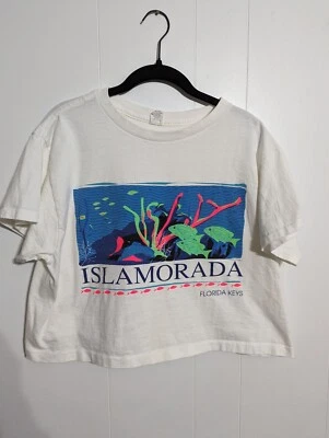 Vintage - Lexington - Isla Morada Florida Keys Crop Top - Single Stitch - Large - Image 1 of 4