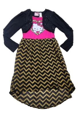 Vestido Hello Kitty Rosa Negro Niñas Mediano 7/8 (1258) Foto 1 de 4