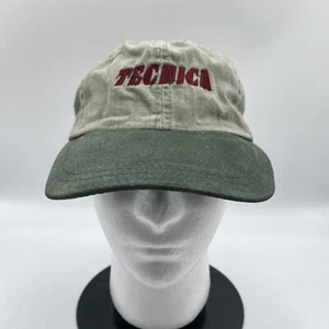Vintage Tecnica Hat Cap Leather Snapback Adjustable Skiing Suede Brim - Picture 1 of 8