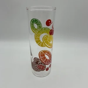 Vintage 1950's Federal Glass NOT FROSTED Fruits Tom Collins Pineapple Cherries - Picture 1 of 10