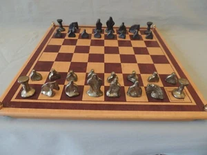 Vintage Loumidis-Nescafe Greek wooden backgammon & chess with 60 bronze checkers - Picture 1 of 20