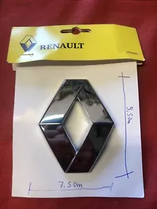Fregio Logo Emblema Griglia Cofano Anteriore Cromato Renault RN020 - Foto 1 di 3