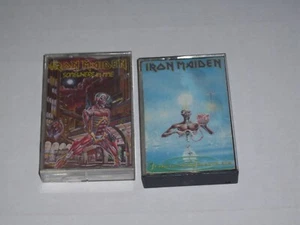 LOT OF2 HEAVY METAL CASSETTE IRON MAIDEN-SOMEWHERE IN TIME SEVENTH SON OF - Picture 1 of 3