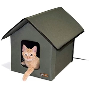 Heated Outdoor Cat House for Outside Pets in Winter, Weatherproof Outdoor Hou... - Picture 1 of 10