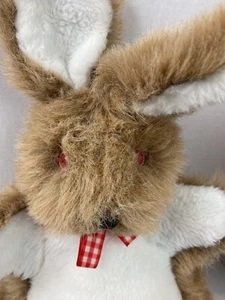 Vintage Bunny Rabbit Plush Hand Puppet Quilt Interior Pink Red Eyes 70' 80's - Picture 1 of 8