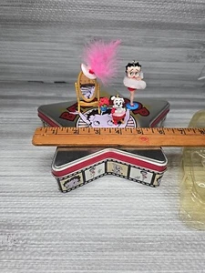 VTG Betty Boop Star Tin 3 Ornaments Or Stand Figures Pudgy Reflection Mirror - Picture 1 of 24