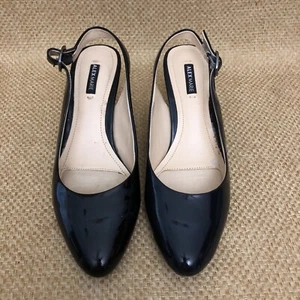 Alex Marie Sling Back Shoes Blue Patent Leather Close Toe Heels Sz 6 EUC - Picture 1 of 6