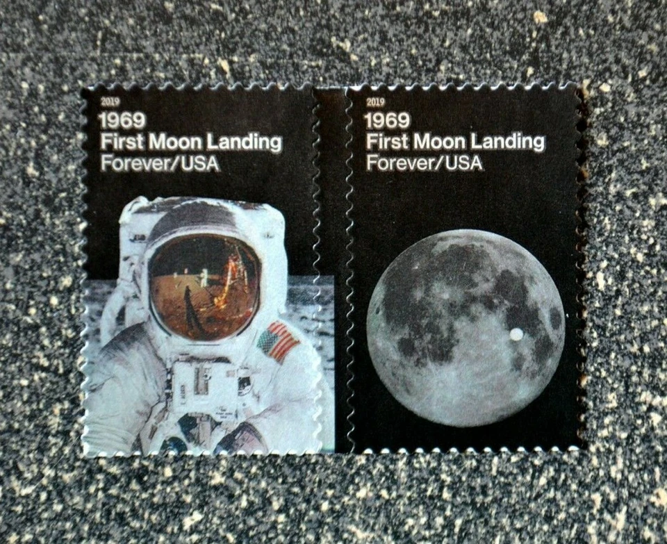 2019USA #5399-5400 Forever - First Moon Landing 1969 - Pair Strip of 2  Mint - Image 1 of 1