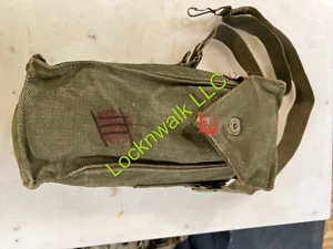 Vintage 1950s-60s Vietnam Era Army Green Canvas Flap Bag Backpack - Picture 1 of 3