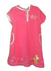 Disney Store Disney Princesses Hooded Swimsuit Coverup Coral Pink Terrycloth SM - Picture 1 of 5