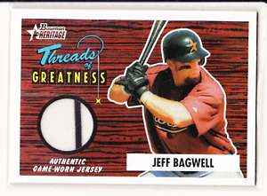 JEFF BAGWELL 2004 BOWMAN HERITAGE THREADS OF GREATNESS GAME JERSEY *TL1