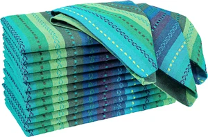 Hausattire Reusable Napkins Cloth Washable 100% Cotton Salsa Stripe - Bild 1 von 12
