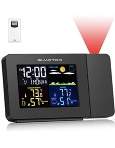 SMARTRO SC91 Wireless Projection Alarm Clock for Bedrooms with Weather Station  - Picture 1 of 8