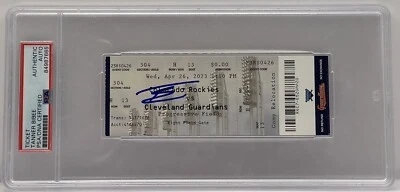 Tanner Bibee 2023 MLB Debut Ticket Stub PSA/DNA Slab Cleveland Guardians - Image 1 of 3