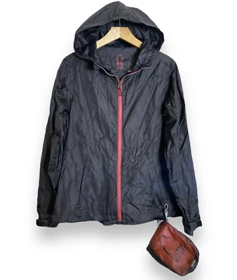 Chaqueta cortavientos ligera negra con capucha Sierra Designs para mujer con bolsa (M) Foto 1 de 4