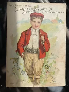 STANDARD SEWING MACHINE CO. TARJETA COMERCIAL VICTORIANA LINDA DEL CLUB DE GOLF BOY HOLDING 1880 - Imagen 1 de 2
