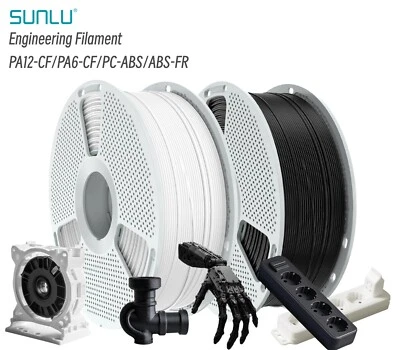 SUNLU 1.75MM PA12-CF PA6-CF PC-ABS PP Easy-PA Engineering Filament 1KG/0.8KG - Image 1 of 4