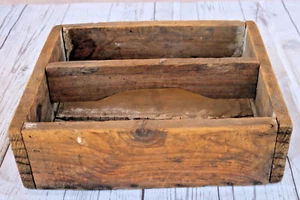 Antique Handmade Wood Primitive Tote Tool Box Caddy Carrier Rustic - Picture 1 of 23