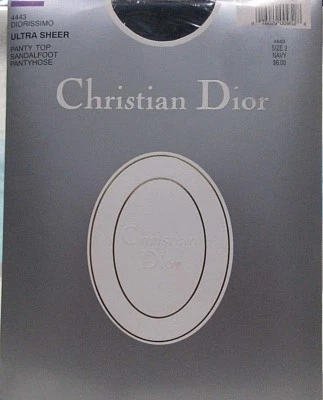 Christian Dior Ultra Transparente Panty Top Talla 2 AZUL MARINO Sandalia Estilo 4443 EE. UU. Foto 1 de 4