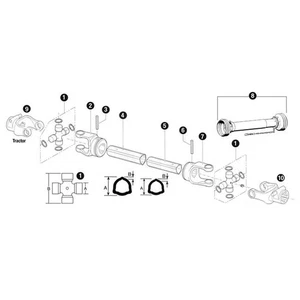 Disc Mower PTO Driveline for Kuhn GMD400 GMD44 GMD500 GMD55 - Picture 1 of 7