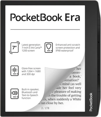 Pocketbook Era Silver 16 GB eBook-Reader 7 Zoll eINK Touch Bluetooth Wi-Fi USB-C - Bild 1 von 4