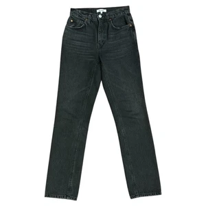 Jeans donna denim nero Re/Done taglia 24 25” bottoni-mosca 5 tasche cotone - Foto 1 di 9