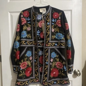 SAVANNA JANE BESTICKTE JACKE ÜBERZUG NEU MIT ETIKETT LARGE - Bild 1 von 10