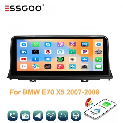 10.25" Car Stereo Radio BT Carplay SWC For BMW X5 E70 X6 E71 2007-2009 CCC Linux - image 1 of 4