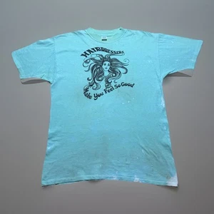 Vintage 70s Hairdressers Make You Feel So Good Hair Medusa Art Shirt Size Large - Bild 1 von 10