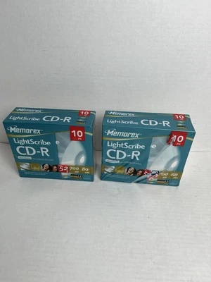 Memorex Lightscribe CD-R Recordable Media  52x 700mb 80 Min 20 Pack New Sealed - Image 1 of 4