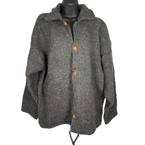 Yarina Wollpullover Damen groß handgestrickt Ecuador Knopfleiste Jacke Fair Trade - Bild 1 von 7