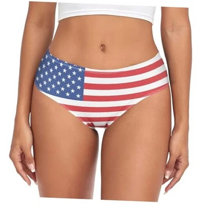 Ropa Interior Suave Mujer Calzoncillos Bandera Color Transpirable Damas Mediano Bandera Americana Foto 1 de 4