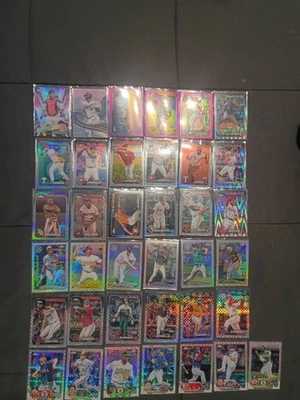 2024 Topps Chrome- Insert & Parallel Lot (37) Sepia, Pink, Prism, Xfractor, Mojo - Image 1 of 4