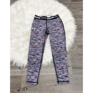 Under Armour Girls Cropped Multicolored Athletic Leggings Size 10/12 - Picture 1 of 3