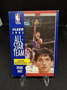 John Stockton 1991 Fleer All-Star Team #217 Utah Jazz SN10 - Picture 1 of 2