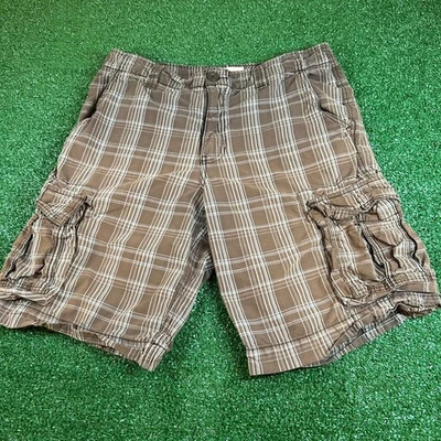 Pantalones Cortos Carga Mossimo Supply Cuadros Informales Exterior Todos los Días Marrón Azul Para Hombres 32" Foto 1 de 4