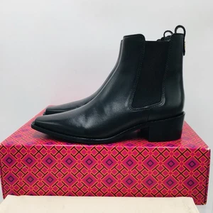 Tory Burch Stivaletti Chelsea in pelle nera 45 mm donna taglia 8 M - Foto 1 di 17