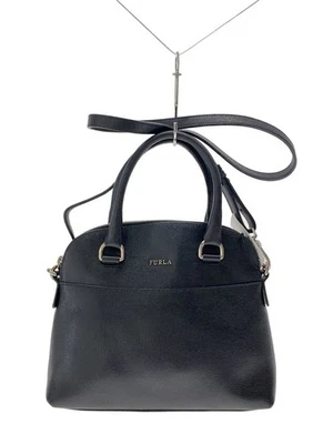 FURLA Handbag, Leather, Black, Solid Color, G6268 - Image 1 of 4