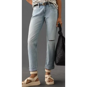 Rag & Bone Dre Low-Rise Slim Boyfriend Jeans Size 26 Whitehaven Distressed  - Picture 1 of 9