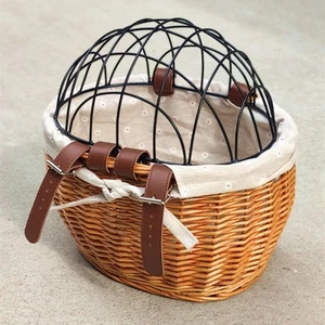 Bike Basket Bike Pet Basket for Small Dogs Cats Stable Removable Woven Basket - Picture 1 of 15