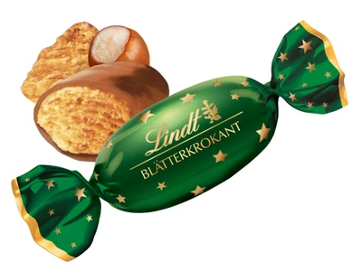 LINDT Luxus große TOFFEE HASELNUSS KROKANT Milch Schokolade Zapfen Blatterkronkant - Bild 1 von 2