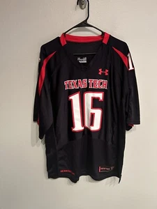 Texas Tech Red Raiders Mens Large Under Armour Kliff Kingsburry Jersey #16 - Picture 1 of 8
