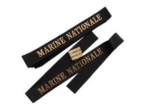 RARE RUBAN MARINE NATIONALE  F.N.F.L.  / fabrication U.S.A.  W.W.2. + ETIQUETTE - Imagen 1 de 5