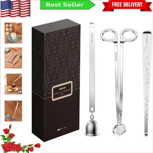 Luxury Stainless Steel Candle Wick Trimmer Snuffer Dipper Set with Gift Package - Picture 1 of 12