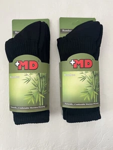 Women’s Bamboo Black Crew Socks Size 9-11 Fits Shoe Size 5-10 - 4 Pairs Total - Picture 1 of 4