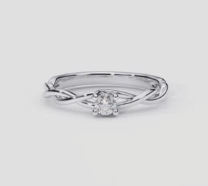 Round Cut CZ Infinity Engagement Ring,925 Silver Cz Diamond Twist Wedding Ring - Picture 1 of 4