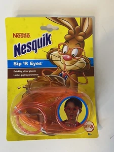 Nestle Nesquik Sip 'R Eyes Drinking Straw Glasses Red - New, Sealed - Picture 1 of 5
