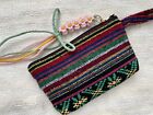 Boho Chic Multi-Coloured Coin Purse with Floral Macramé Pull